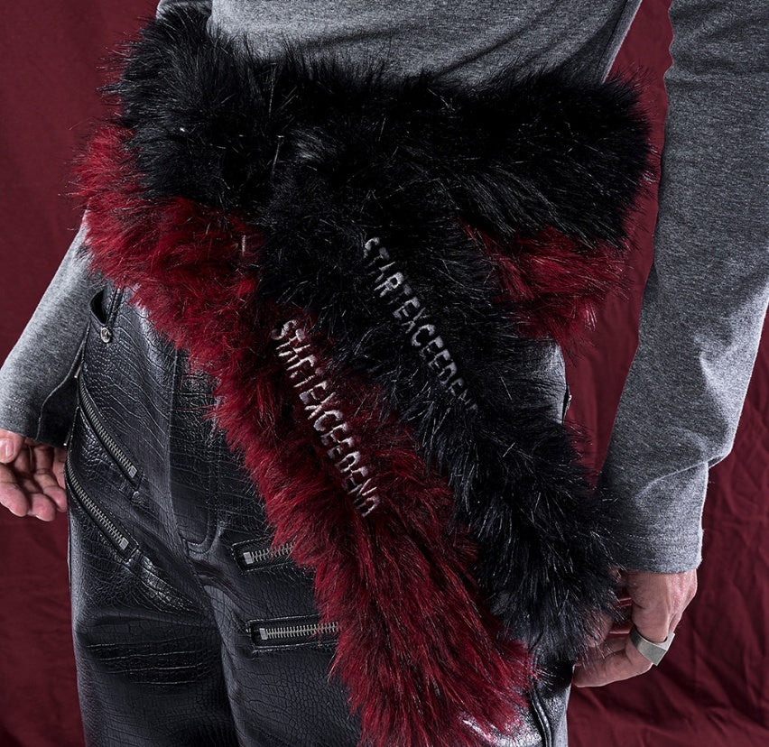 Creative And Versatile Letter Embroidered Fur Belt GlamzKart