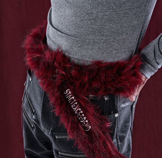 Creative And Versatile Letter Embroidered Fur Belt GlamzKart