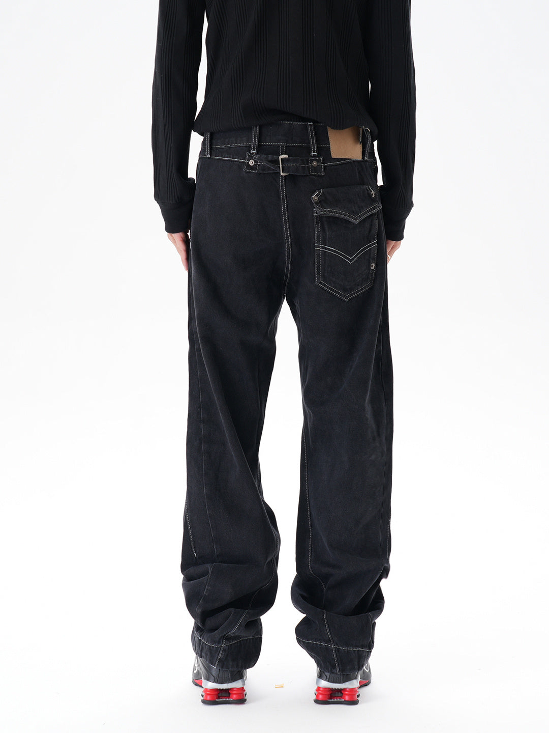 Contrast Color Loose Machete Jeans Men GlamzKart