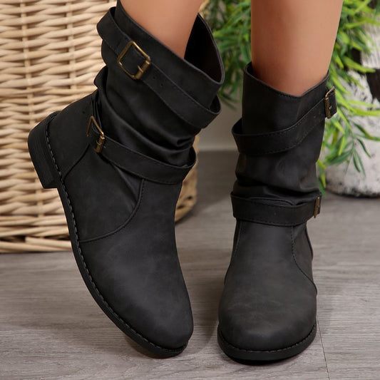 Fashion Plus Size Mid Short Boots Women GlamzKart