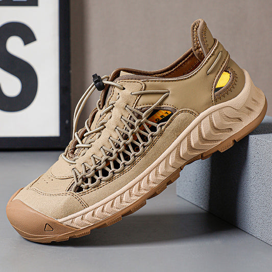 Hand-woven Sandals Men's Non-slip Wear-resistant Summer Outer Wear Breathable Closed Toe GlamzKart