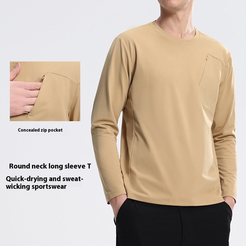 Quick-drying Long-sleeved T-shirt Round Neck Outdoor Top GlamzKart