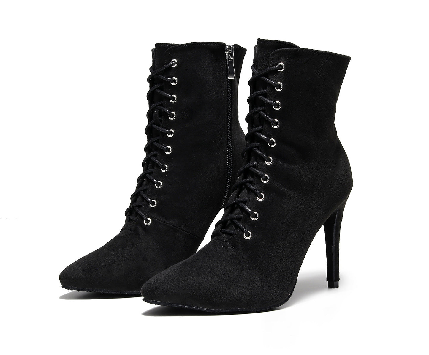 Lace-up Sexy Jazz Special High Heels Short Black GlamzKart