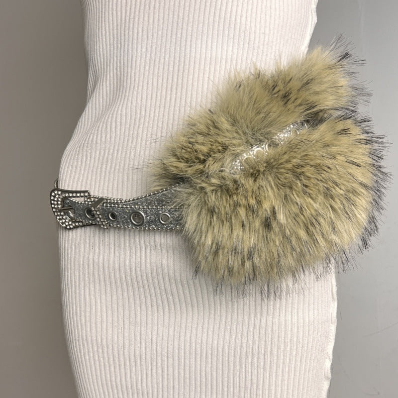 Fur Belt Retro Easy Matching Plush Waist Chain Waist Seal Waist Decorations Style 26 GlamzKart