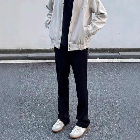 Black Willow Leaf Machete Straight Casual Pants GlamzKart