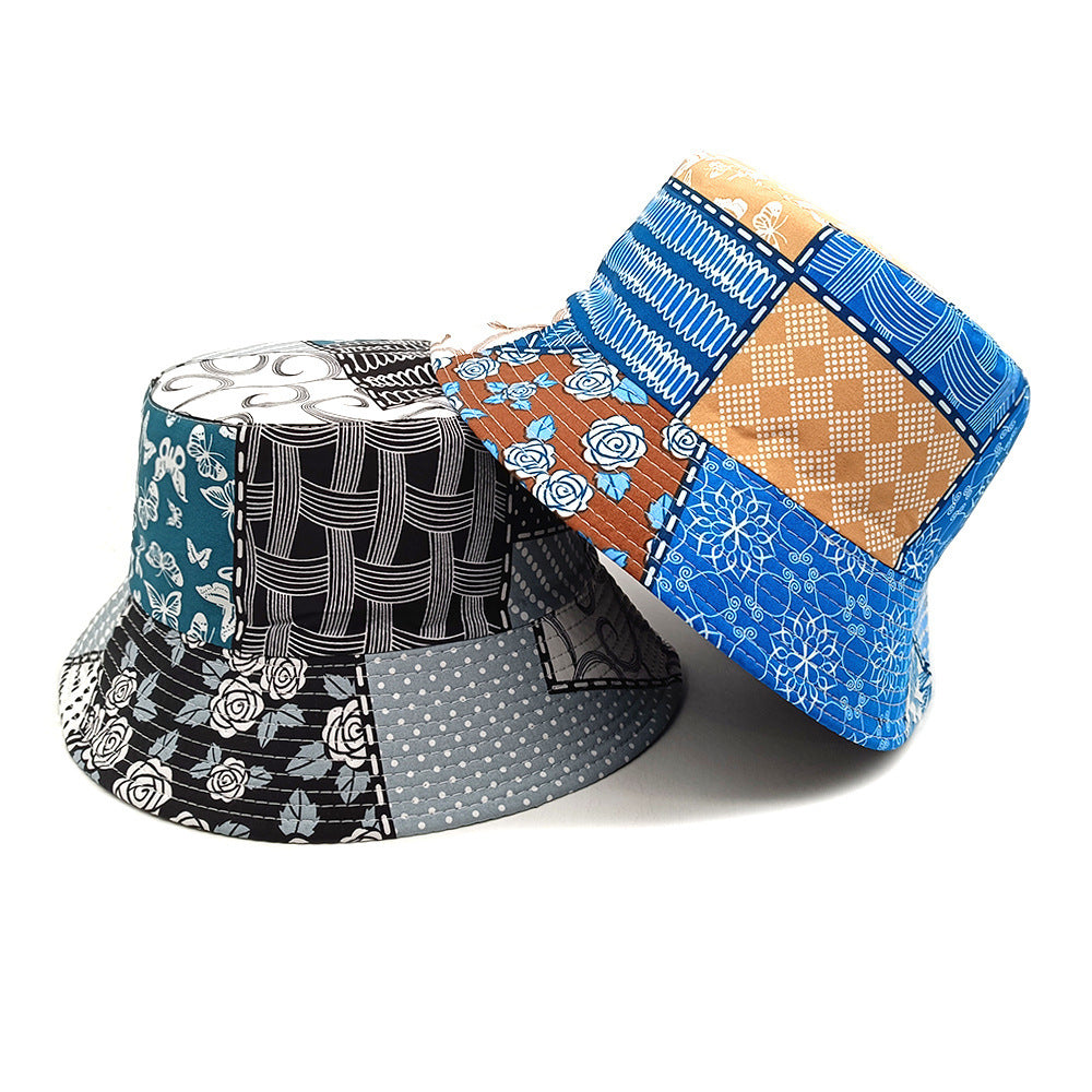 Geometric Bucket Hat Color Matching Printing Double-sided Wear Bucket Hat GlamzKart