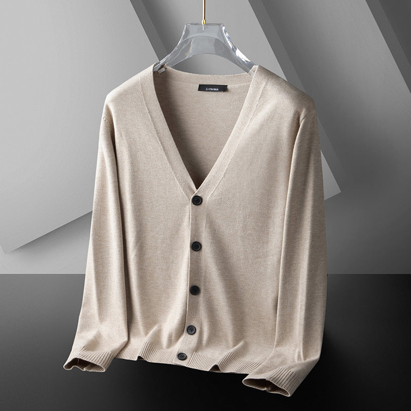 Thin Trendy Casual Outdoor Cotton Knitwear Black Sweater Khaki GlamzKart