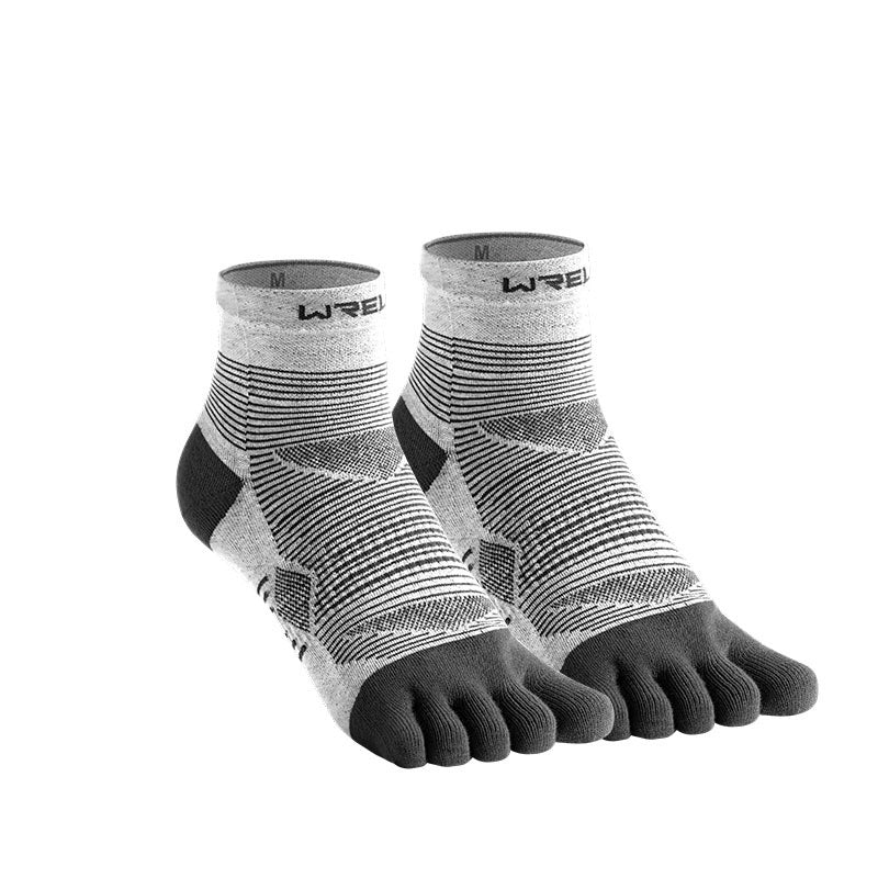 Men's And Women's Professional Sports Toe Socks White And Gray GlamzKart