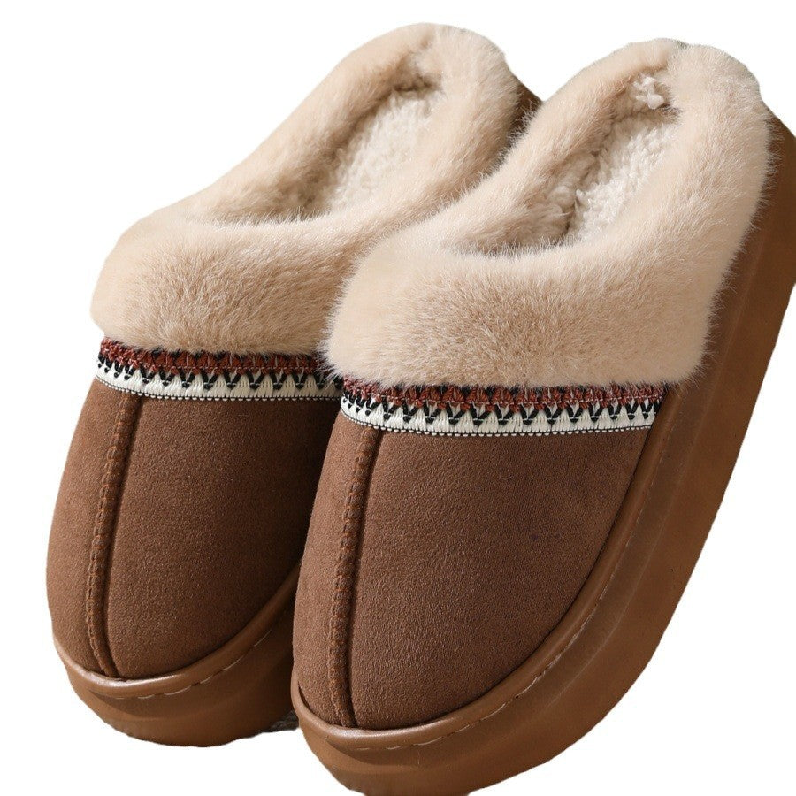 Fluffy Slippers Autumn And Winter Thick Bottom Outdoor GlamzKart