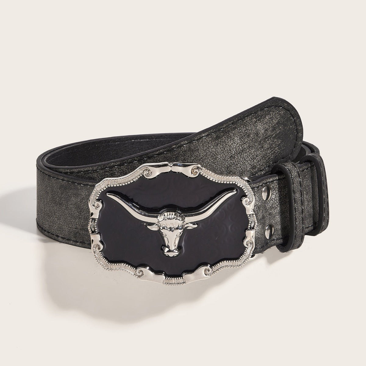 Retro Domineering Epoxy Cattle Head Buckle Women's Casual Men's Jeans Strap Personality Belt GlamzKart