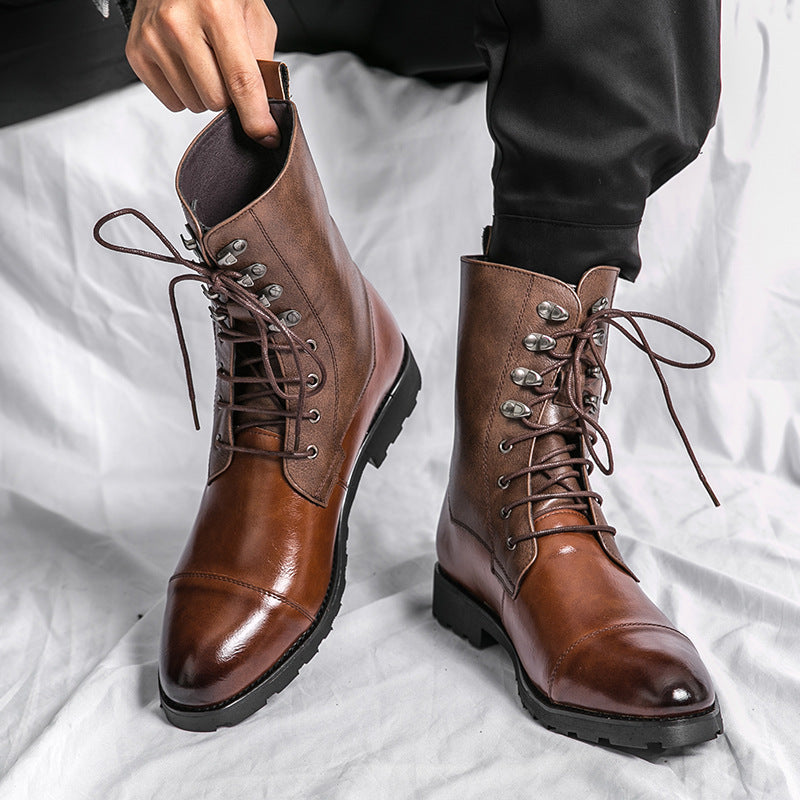Fall Winter Lace-up Booties Black Locomotive Denim GlamzKart