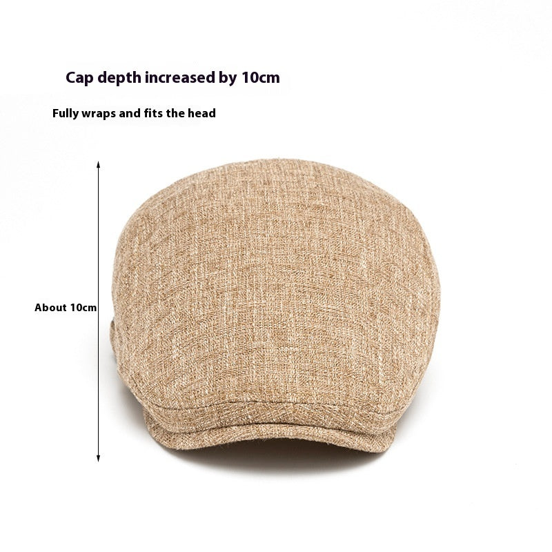 Breathable Cotton And Linen Beret Men's Retro Peaked Cap GlamzKart