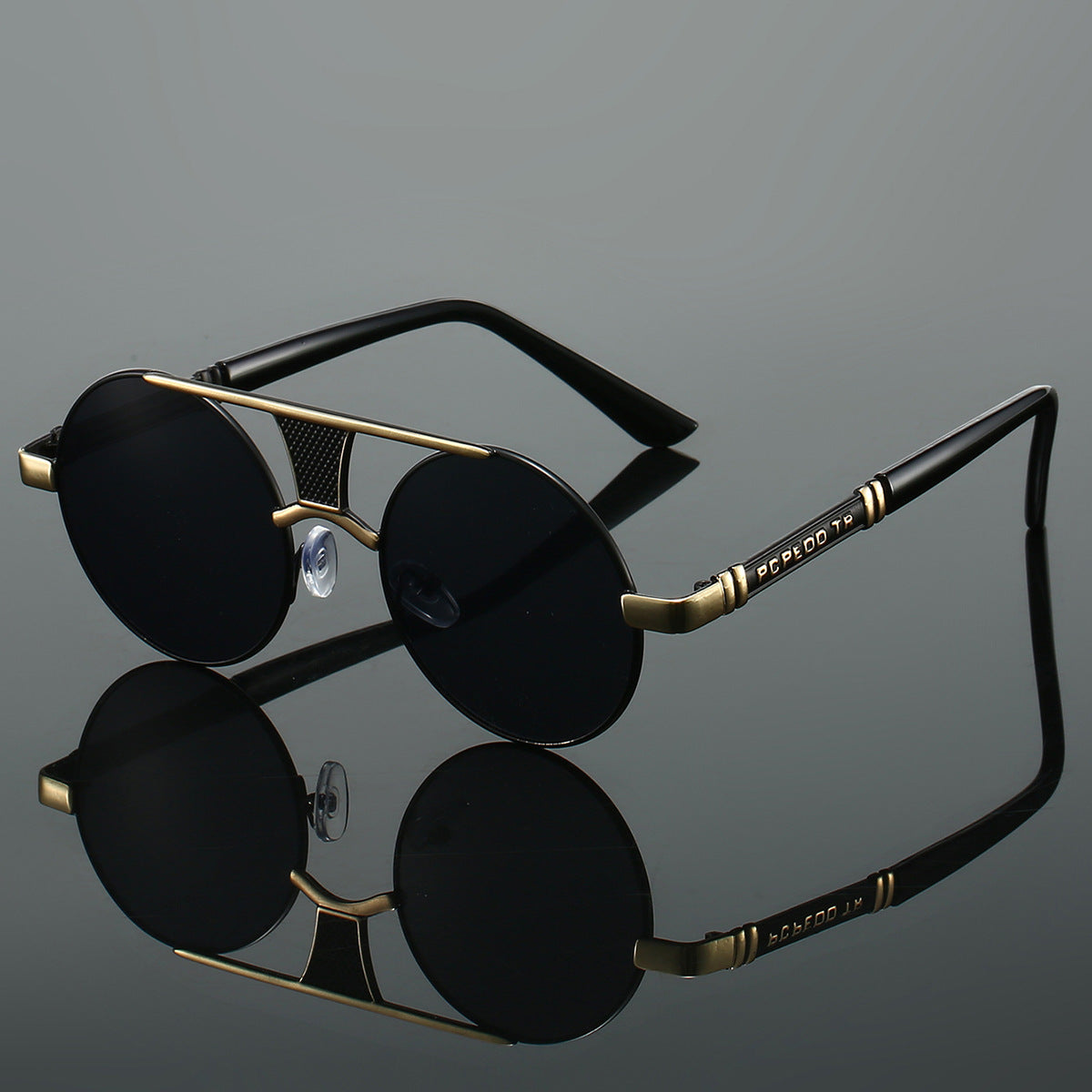 Men's Double Beam Round Frame Classic HD Fashion Sunglasses GlamzKart