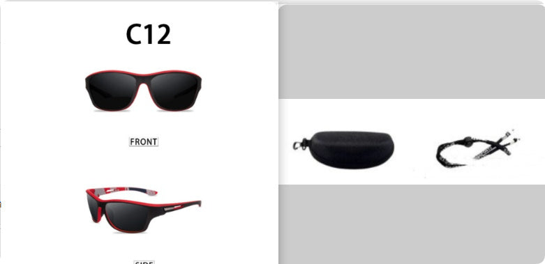 Sunglasses For Men Polarized Outdoor C12 Red Grey set GlamzKart