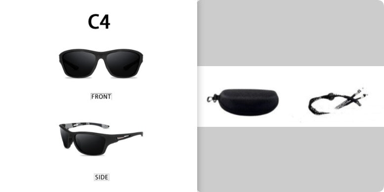 Sunglasses For Men Polarized Outdoor C4 all black set GlamzKart