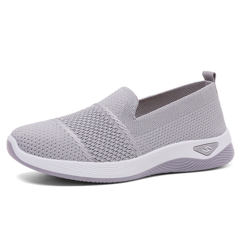 Shoes Soft Bottom Comfortable Old Beijing Cloth Shoes Shallow Mouth Gray GlamzKart