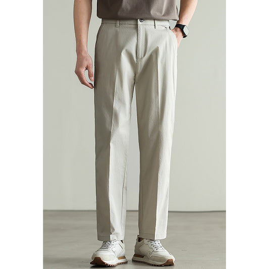 Cotton Blended Elasticated Slacks Men's Straight GlamzKart