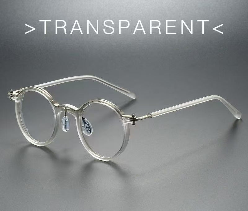 Retro Artistic Glasses Frame Unisex Transparent Frame Plain Glasses Transparent GlamzKart