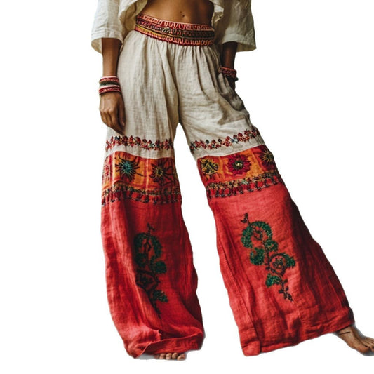 Vintage Printed Women's Fashionable Long Trousers GlamzKart