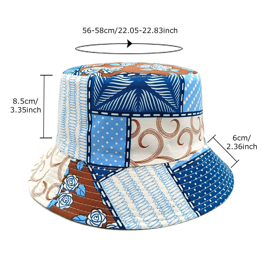 Geometric Bucket Hat Color Matching Printing Double-sided Wear Bucket Hat GlamzKart