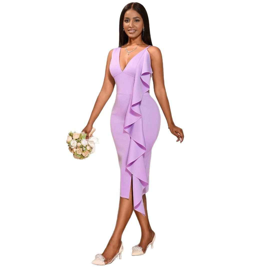 Women's Clothing Sexy V-neck Strap Dress