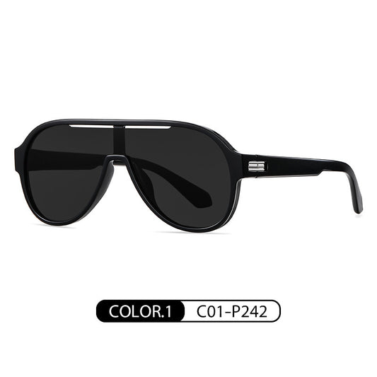 Fashion TR One-piece Large Frame Colorful Polarized Sunglasses C01 GlamzKart