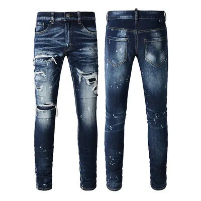 High Street Ripped Print Jeans For Men 18style GlamzKart