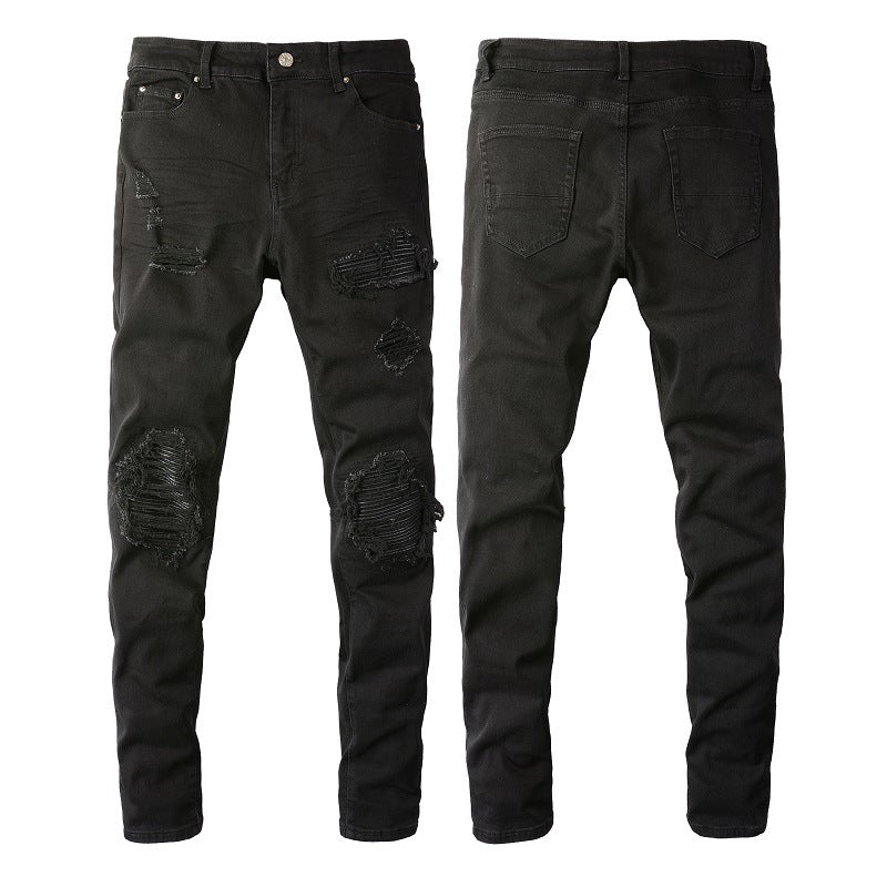 Jeans Men's High Street Fashion Brand Street Ripped Jeans GlamzKart