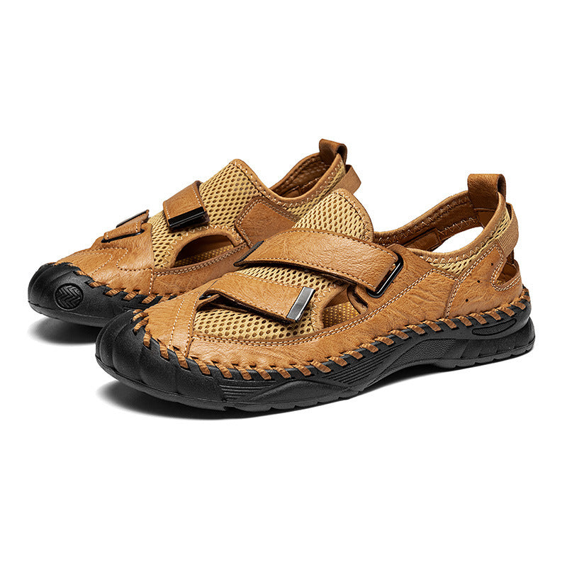 Wear-resistant Non-slip Outdoor Men's Beach Sandals Brown GlamzKart