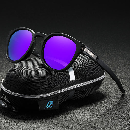 TR90 Sunglasses Polarized Round Leopard Print Casual GlamzKart