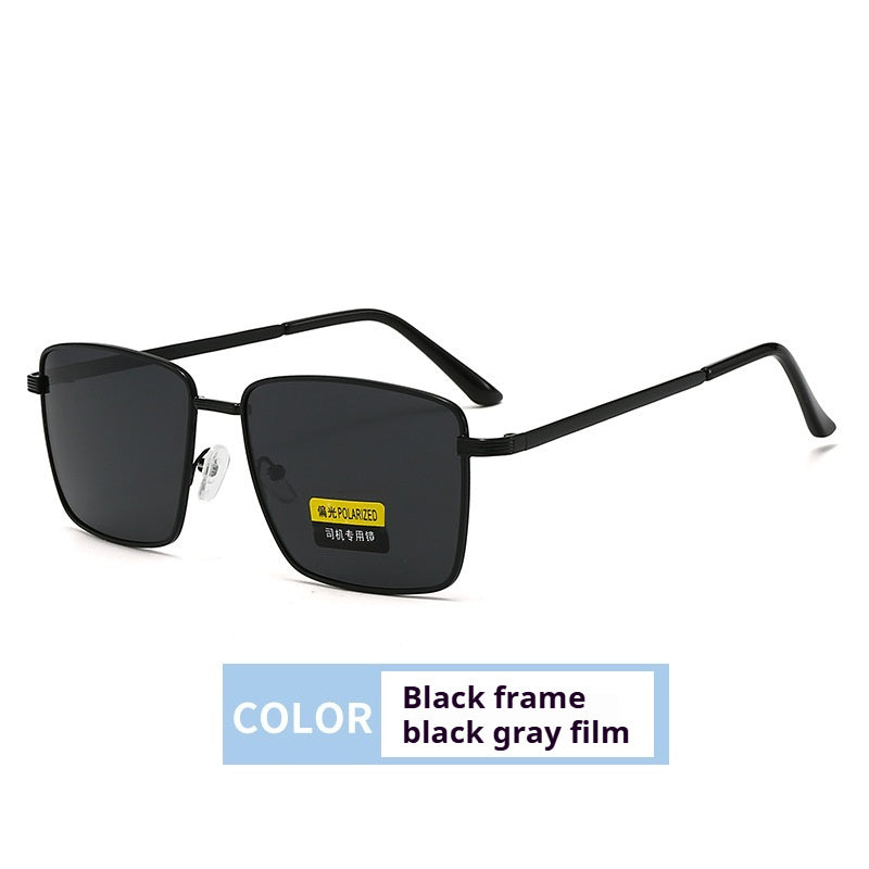 For Driving Sunglasses Men's Polarized Glasses Box Black And Gray GlamzKart