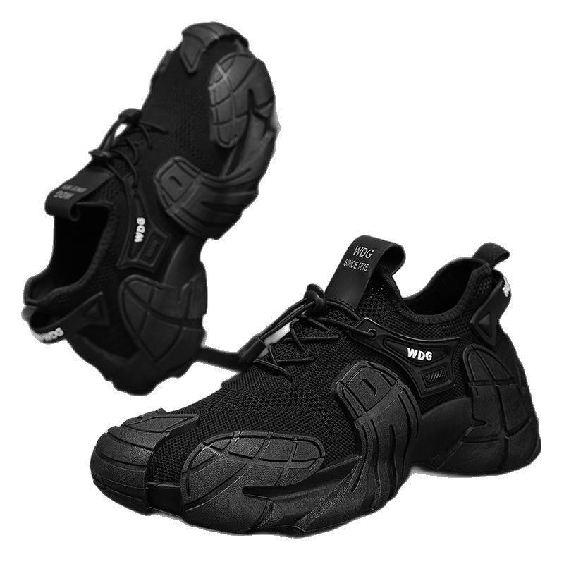 Fly Woven Mesh Breathable Sports Men Trendy All-match Thick Bottom Work Shoes GlamzKart