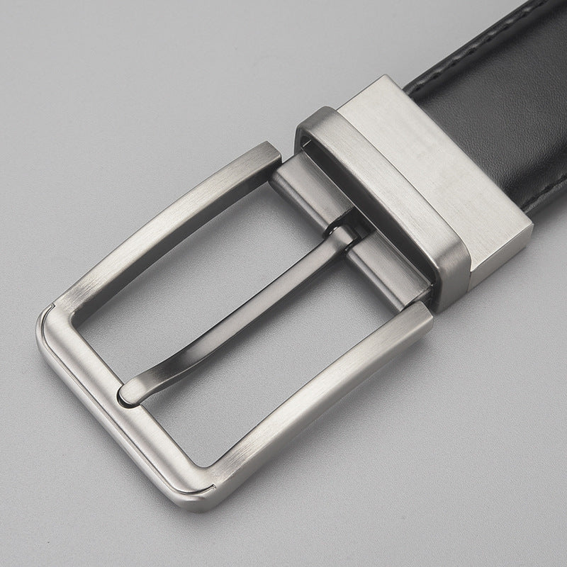 Gentleman Business Style Men's Leather Business Rotation Pin Buckle Belt GlamzKart