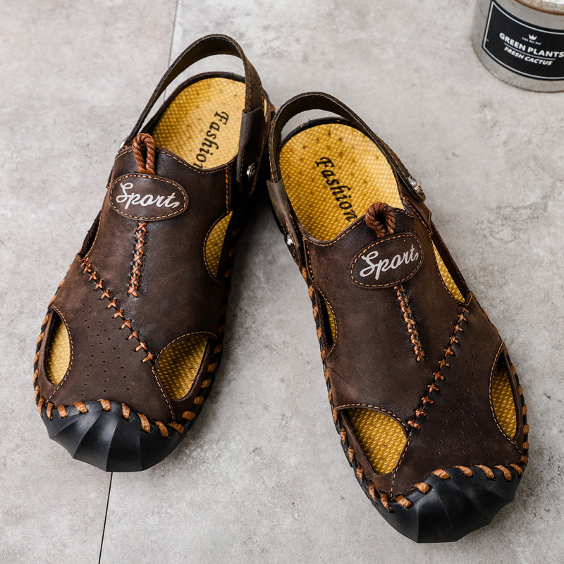 Men's Breathable Casual Hollow Leather Sandals GlamzKart