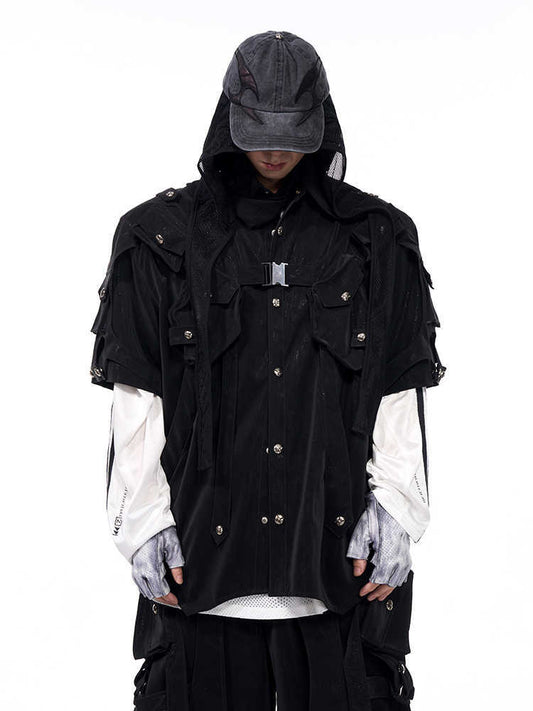 Short Sleeve Men's Dark Pioneer Bandage Jacket GlamzKart