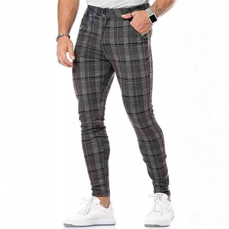 Men's Summer Thin 3D Printed Slim Fit Suit Pants GlamzKart