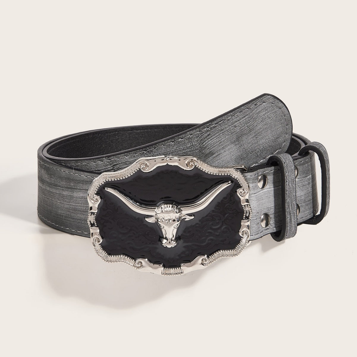 Retro Domineering Epoxy Cattle Head Buckle Women's Casual Men's Jeans Strap Personality Belt GlamzKart