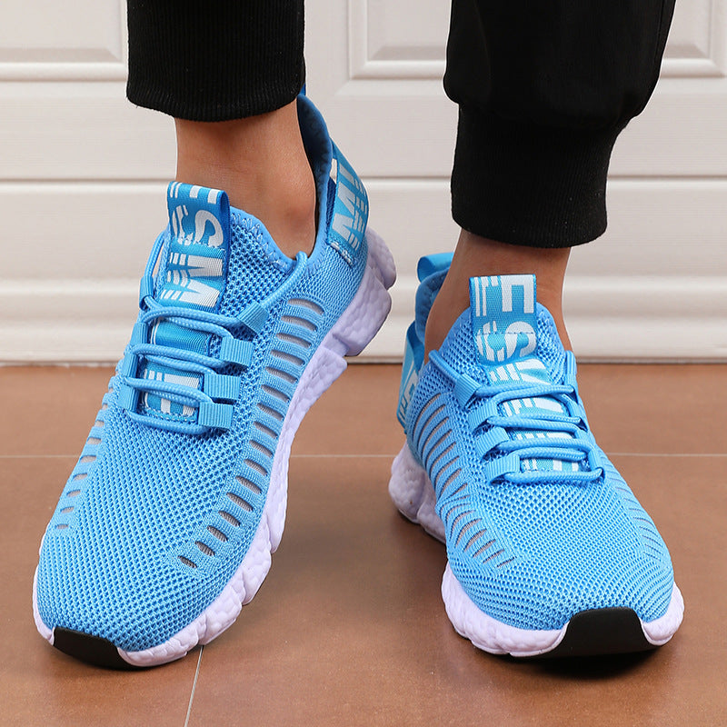 Couple's Breathable Casual Sneaker Hollow Running 8402 Sky Blue GlamzKart