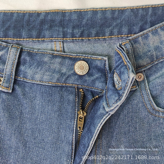 Loose Mid Waist Casual Straight Pants Cropped Pants GlamzKart