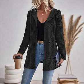 Casual Loose-fitting Women's Hoodie With Drawstrings Jacket Coat