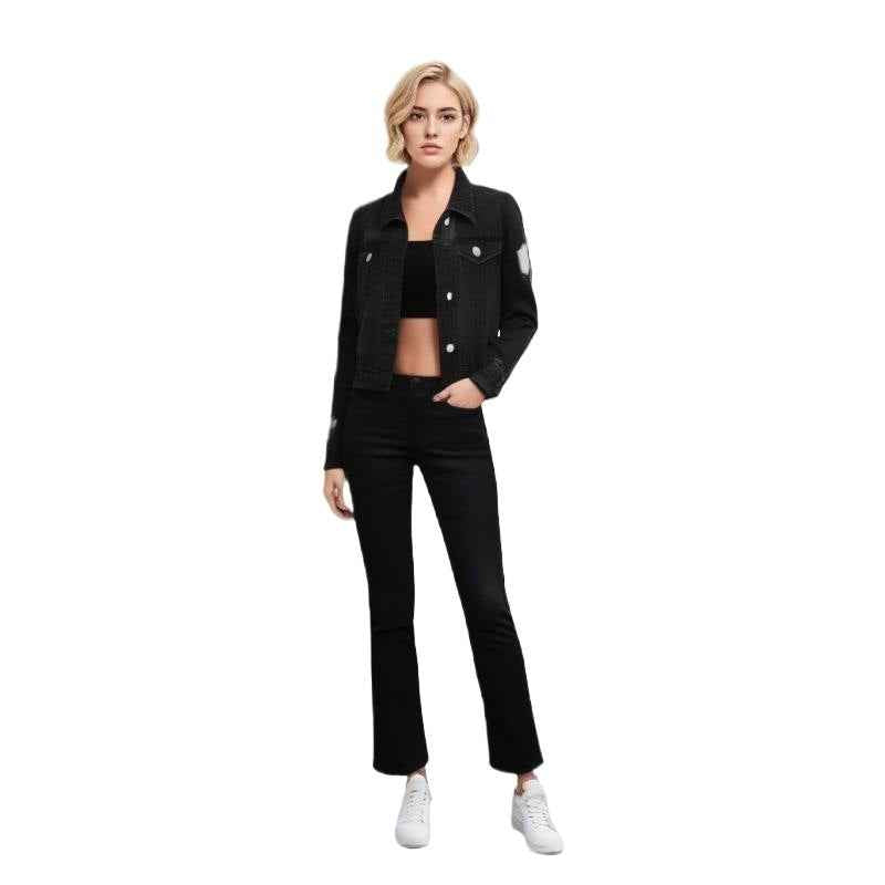 European And American Hole Lining Short Sleeve Women Women's Cowboy Coat