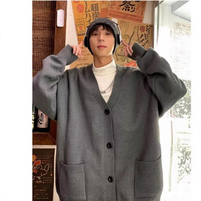 Cardigan Japanese Lazy Style Loose-fitting Versatile Sweater Coat GlamzKart