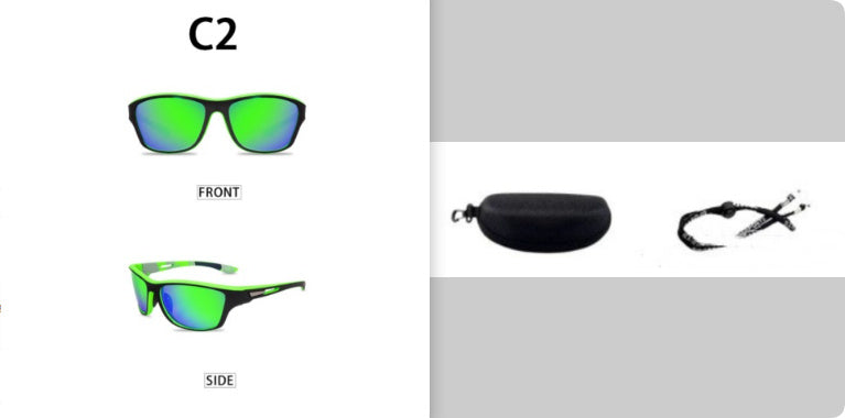 Sunglasses For Men Polarized Outdoor C2 green film set GlamzKart