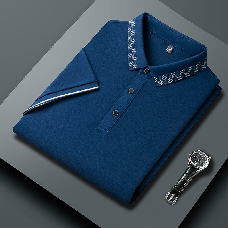 Men's Short-sleeved T-shirt Clothing For Middle-aged Dad Loose Casual Haqing GlamzKart