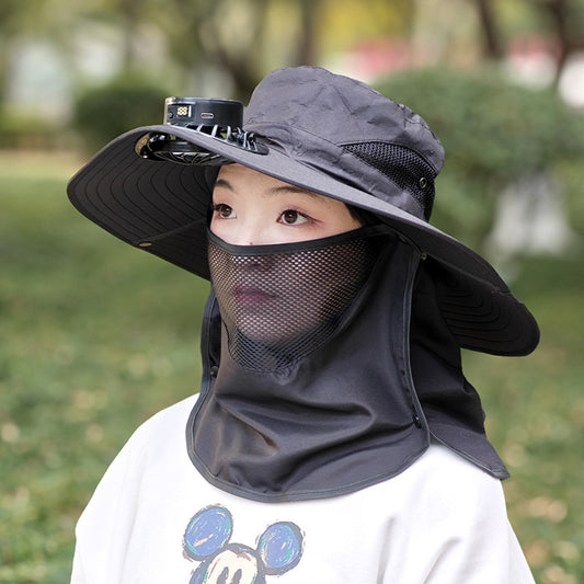 Hat With Fan Men's Fishing Outdoor Sunshade GlamzKart