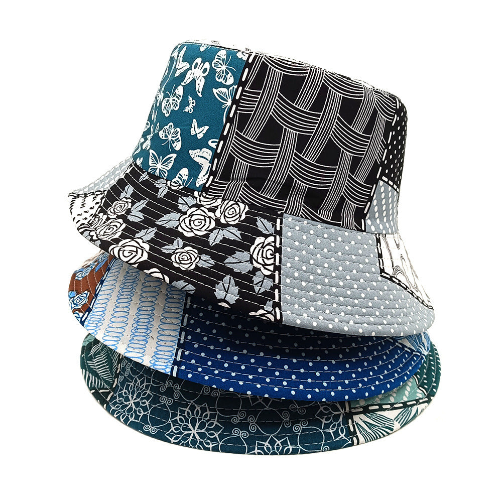 Geometric Bucket Hat Color Matching Printing Double-sided Wear Bucket Hat GlamzKart