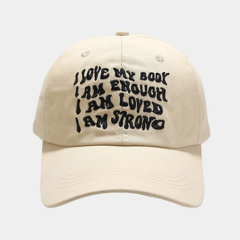 Fashion Baseball Cap For Women In Four Seasons Outdoor Casual Peaked Cap Face-looking Small Embroidered Letters Big Head Circumference Hat Men Beige Adjustable GlamzKart