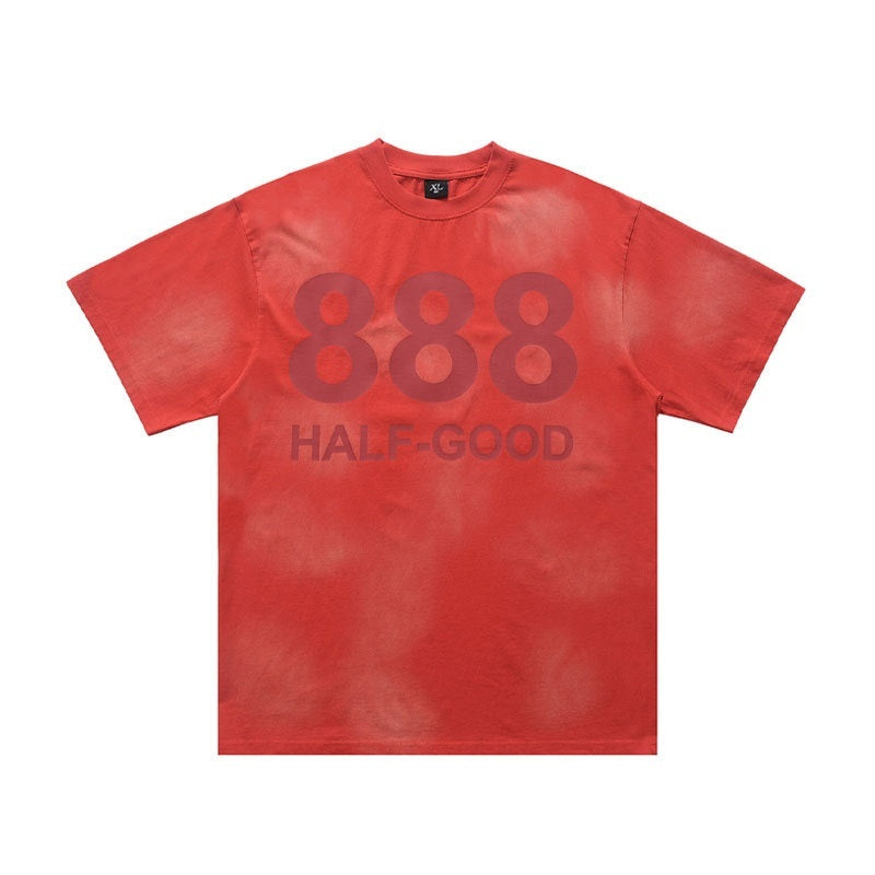 Digital Printing Men's Short-sleeved T-shirt New Men's Summer Red GlamzKart