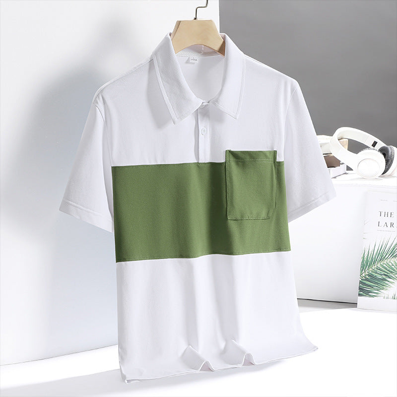 New Ice Silk Quick-drying Polo Shirt Men's Short-sleeved T-shirt GlamzKart