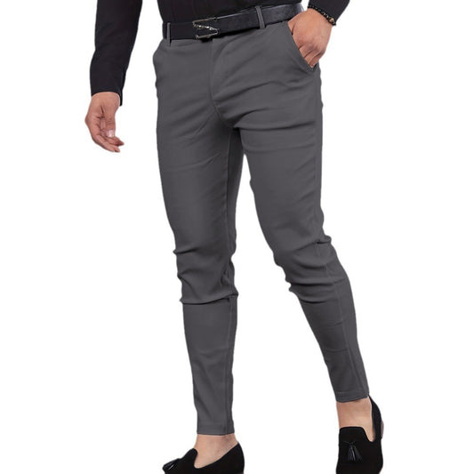 Men's Solid Color Faux Pocket Formal Casual Pants GlamzKart